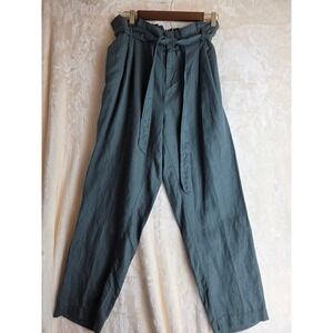 LOFT Women's Wide Leg Paperbag Waist Pants Teal Size L